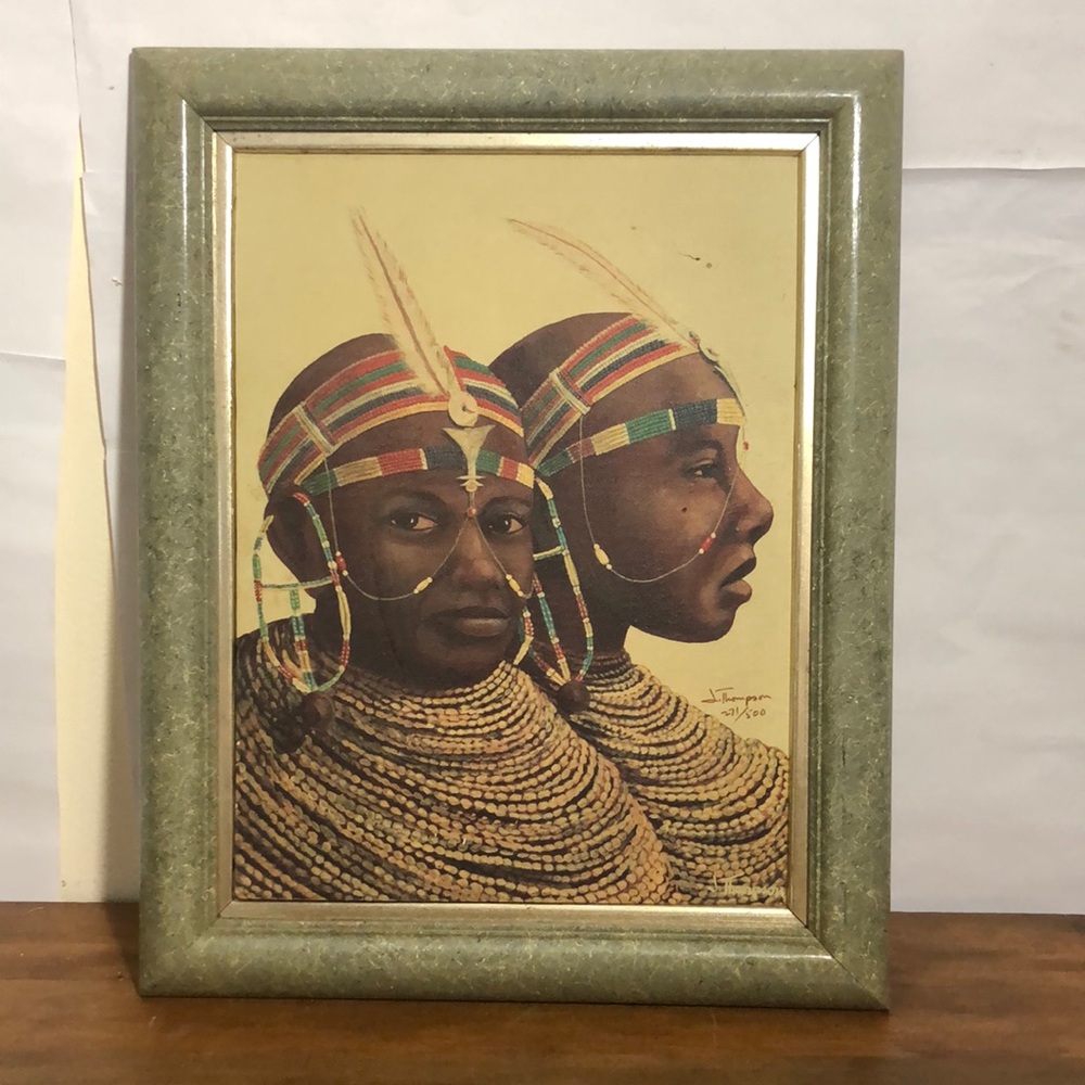 Joel Thompson “Masai Maidens”’art Lithograph on canvas with certificate 271/500
